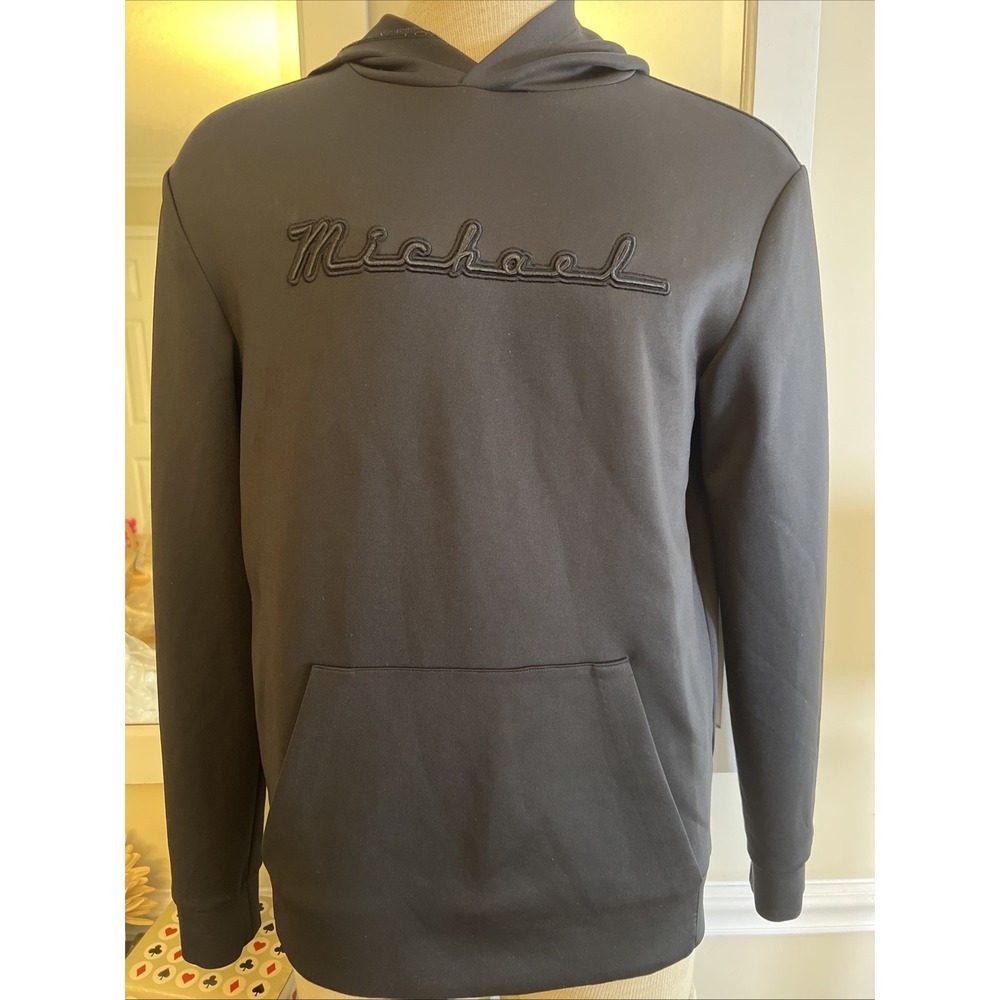 Michael Kors‎ Embossed Logo Pullover Hoodie, Size Medium